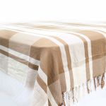 Manta Decorativa Cama Super King 100% Algodão Caramelo com Bege 2,55 x 2,35 m - Redes de Dormir