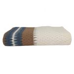 Manta Decorativa de Renda Listrado Bege com Marrom 2,60 x 2,30 m - Redes de Dormir
