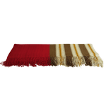 Manta Decorativa de Renda Bege com Vermelho 2,60 x 2,30 m - Redes de Dormir