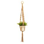 Suporte Para Vaso De Plantas Hanger Macramê Espiral Caramelo