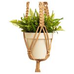 Suporte Para Vaso De Plantas Hanger Macramê Espiral Caramelo