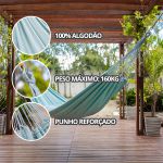 Rede de Dormir Jeans Life Basic Verde Bebê com Branco