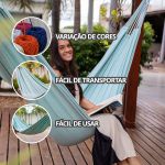 Rede de Dormir Jeans Life Basic Verde Bebê com Branco