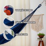 Rede de Dormir Jeans Life Basic Azul Royal com Preto