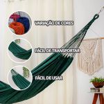 Rede de Dormir Jeans Life Basic Verde com Preto