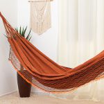 Rede de Dormir Jeans Life Laranja com Preto