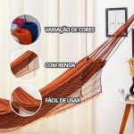 Rede de Dormir Jeans Life Laranja com Preto