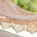 Rede de Dormir Casal Jeans Luxo Caramelo - Conforto e Elegância Artesanal 