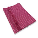 Manta de Algodão Multiuso p/ Cama, Sofá Xadrez Rosa Pink com Branco 2,30m x 1,55m