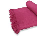 Manta de Algodão Multiuso p/ Cama, Sofá Rosa Pink 2,30m x 1,55m