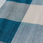Manta Xadrez Casal Multiuso 100% Algodão Mesclado p/ Cama, Sofá - Bege com Azul