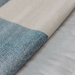 Manta Xadrez Casal Multiuso 100% Algodão Mesclado p/ Cama, Sofá - Bege com Azul