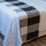 Manta Xadrez Casal Multiuso 100% Algodão p/ Cama, Sofá - Marrom com Bege