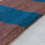 Manta Xadrez Casal Multiuso 100% Algodão p/ Cama, Sofá - Laranja com Preto e Azul