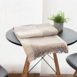 Manta Xadrez Casal Multiuso Mesclado 100% Algodão p/ Cama, Sofá - Bege com Marrom