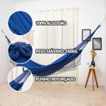 Rede de Dormir Jeans Life Azul com Preto
