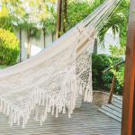 Rede de Dormir Casal Ostra Bege com Macramê Especial 4,20 x 1,60 m
