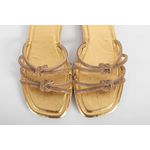 Rasteira Tiras Cristal Ouro Ref. 0979.09931