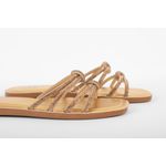Rasteira Tiras Cristal Ouro Ref. 0979.09931