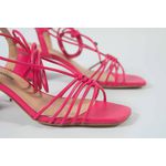 Sandália Tiras Pink Salto Bloco Ref. 09591.09972