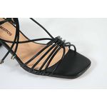 Sandália Tiras Preto Salto Bloco Ref. 09591.09972