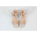 Sandália Tiras Off White Salto Bloco Ref. 09591.09972