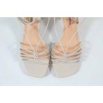 Sandália Tiras Off White Salto Bloco Ref. 09591.09972