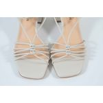 Sandália Tiras Off White Salto Bloco Ref. 09591.09972