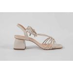 Sandália Tiras Off White Salto Bloco Ref. 09591.09972