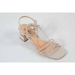 Sandália Tiras Off White Salto Bloco Ref. 09591.09972