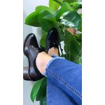 Bota Feminina Oxford em Couro Preto Ref. 09722.09423