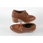 Bota Feminina Oxford em Couro Caramelo Ref. 09722.09423
