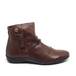 Bota Feminina em Couro Cano Baixo Caramel Mogno Ref. 09462.09953