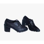 Bota Feminina Oxford em Couro Preto Ref. 09722.09423