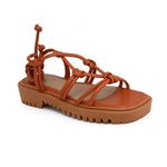 Sandalia Flatform Tiras Trançado Terracota REF. 0996.0999