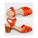 Sandalia Veneto Salto Bloco Laranja Ref. 09471.09942