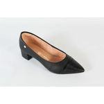 Scarpin Salto Bloco Baixo Preto Ref. 09811.09961