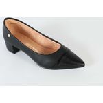 Scarpin Salto Bloco Baixo Preto Ref. 09811.09961