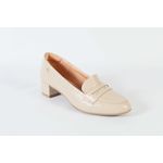 Sapato Salto Bloco Baixo Off White Ref. 09521.09971