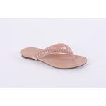 Sandália Rasteira Feminina Anatômica Rose Brilhante Ref. 09941.09991