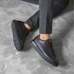 Sapatenis Masculino de Couro Air Medden Preto Ref. 09902.09972