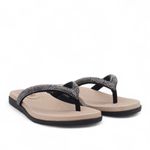 Sandalia Rasteira Strass Preta Ref. 0998.09911