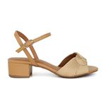 Sandalia Salto Bloco Areia Ref. 09951.09902