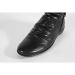 Bota Feminina em Couro Cano Baixo Ziper Preto Ref. 09942.09933 