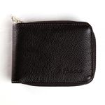 Carteira Masculina Ziper Fasolo Couro Chocolate Textura H014 Ref. 0967.09901