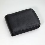 Carteira Masculina Ziper Fasolo Couro Preto Textura H014 Ref. 0967.09901