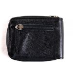 Carteira Masculina Ziper Fasolo Couro Preto Textura H014 Ref. 0967.09901