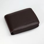 Carteira Masculina Ziper Fasolo Couro Chocolate Liso H014 Ref. 0967.09901 
