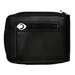 Carteira Masculina Ziper Fasolo Couro Preto Liso H063 Ref. 0996.0999 