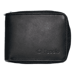 Carteira Masculina Ziper Fasolo Couro Preto Liso H063 Ref. 0996.0999 